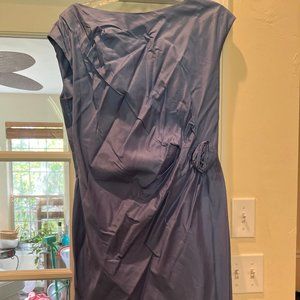 Suzy Chin for Maggy Boutique Sheath Dress Blue Rose Accent